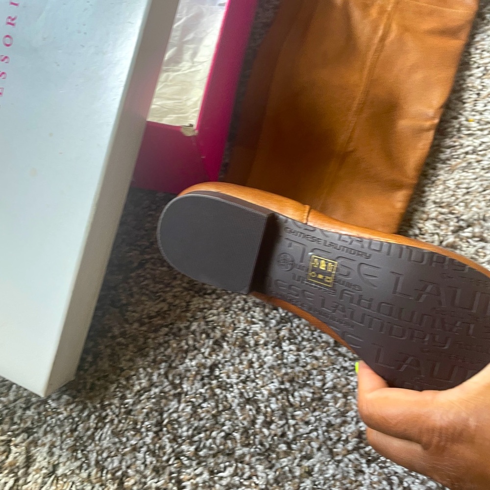 Knee length flat boots amazing fits with elastic stretch to fit wide calf